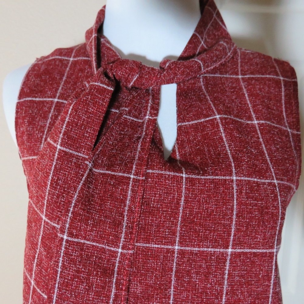 BUY 1 GET 1!!! Red Sleeve less with attached scarf